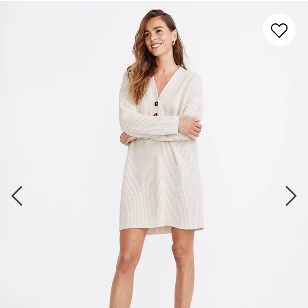 Madewell Ivory Knit Mini Dress